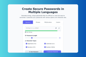 Online Password Generator Tool Website Source Code