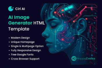 AI Image Generator HTML Landing Page Template Source Code