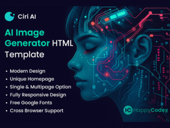 AI Image Generator HTML Landing Page Template Source Code