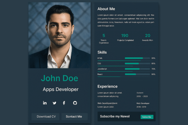 DarkCV – HTML CV Resume Template