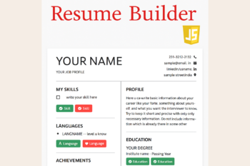 Instant Online Resume Maker Tool Website Script Source Code