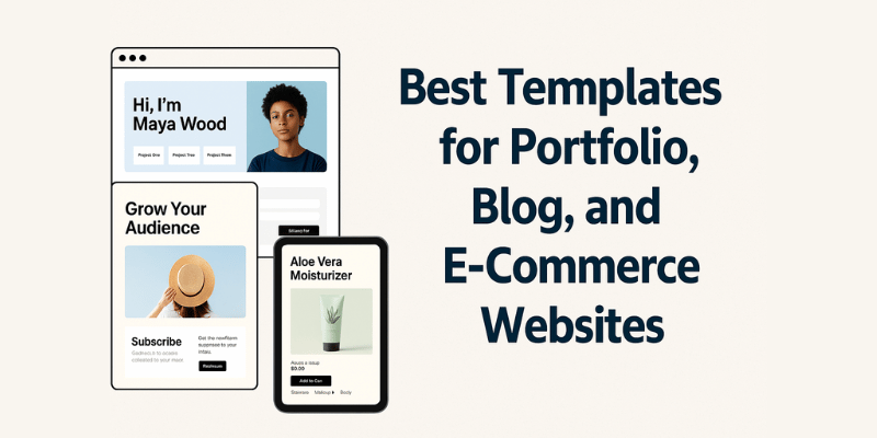 Best Templates for Portfolio, Blog, and E-Commerce Websites