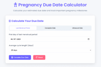 Pregnancy Due Date Calculator JavaScript Source Code | HappyCodex