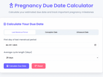 Pregnancy Due Date Calculator JavaScript Source Code | HappyCodex