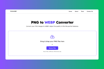 PNG to WEBP Converter Tool Website Script