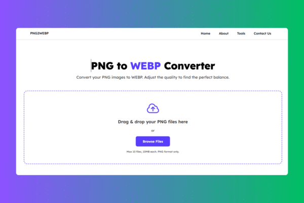 PNG to WEBP Converter Tool Website Script