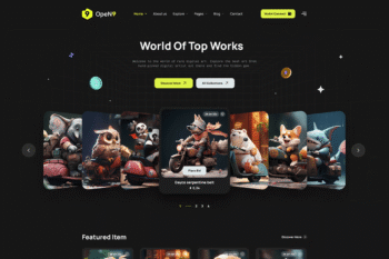NFT Marketplace HTML Website Template for Digital Assets