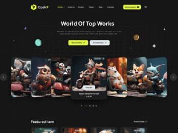 NFT Marketplace HTML Website Template for Digital Assets