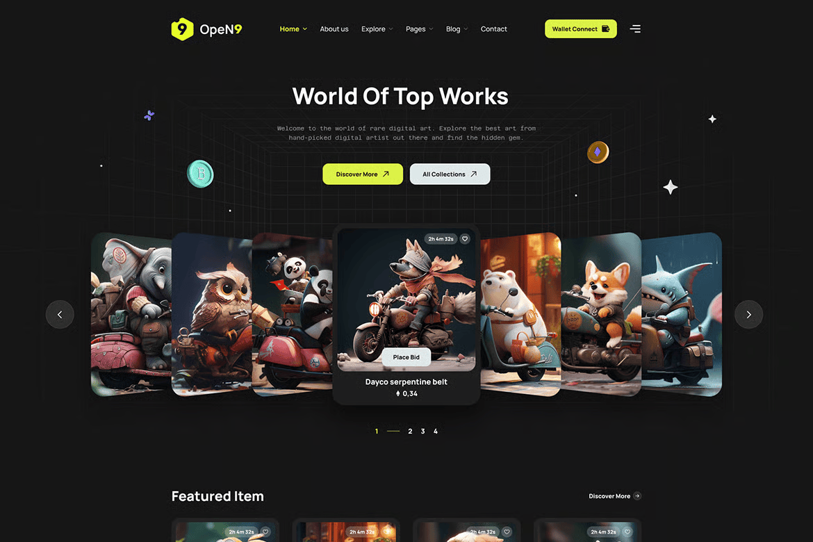 NFT Marketplace HTML Website Template 1 NFT Marketplace HTML Website Template for Digital Assets