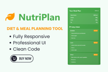 NutriPlan - Modern Diet & Meal Planning Tool Website Script