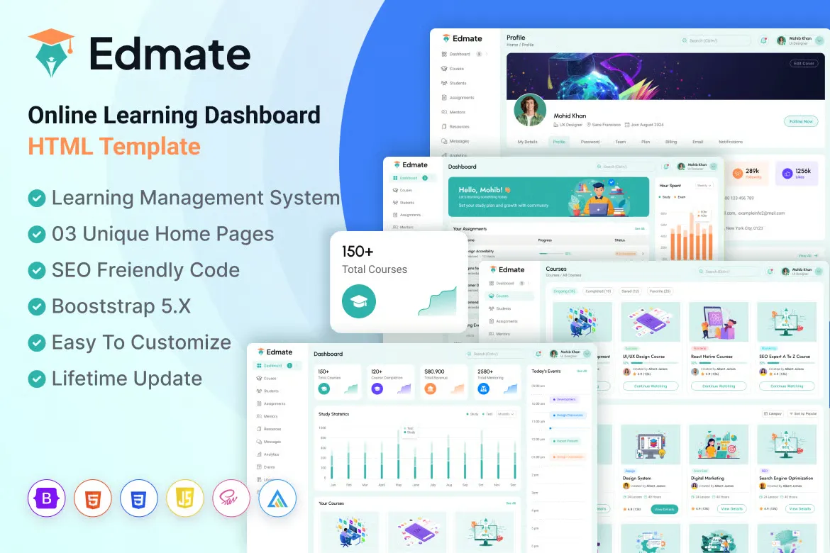 Learning Admin Dashboard HTML Template 1 Learning Admin Dashboard HTML Template