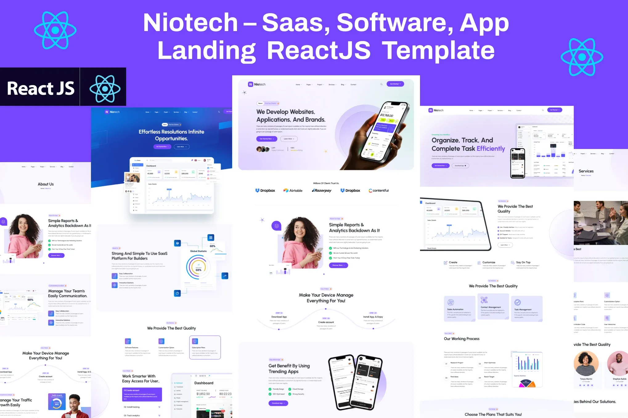 Saas, Software, App ReactJS Website Template 1 Saas, Software, App ReactJS Website Template
