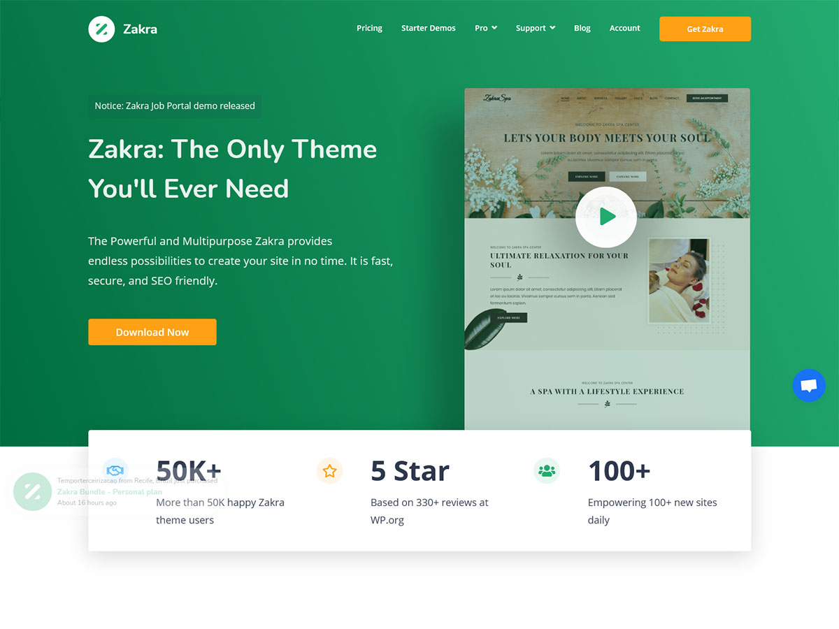 Zakra wordpress theme